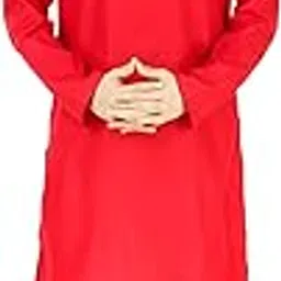 amazon brand - anarva Men's Cotton Solid Kurta Set Mandarin Collar Regular Fit Long Sleeves Ethnic Dress-picture-5