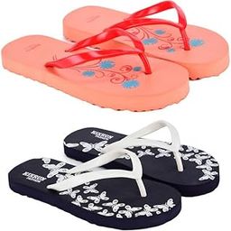 Women’s Printed Slippers | Lightweight & Comfortable Footwear | Stylish Slip On's | Casual Chappal For Girls & Womens (Pack of 2)-image-53