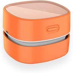 ODISTAR Desktop Vacuum cleaner, Mini Table dust Sweeper Energy Saving, High Endurance up to 400 mins, Cordless and 360 Rotatable Design for Cleaning Hairs, Crumbs, Computer Keyboard (Orange)-image-57