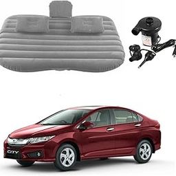 Oshotto Multifunctional Car Travel Bed Mattress with Two Air Pillows, Car Air Pump Compatible with Honda City Ivtec (Grey)-image-124
