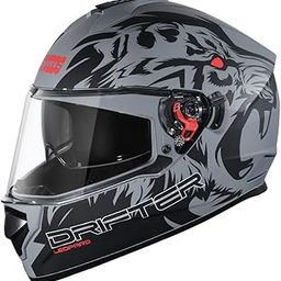 Studds Drifter Full Face Helmet Matt Grey N9, Size: L(58-60cm)-26
