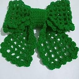 NeelamCrochet's Handmade dark green color crochet bow hair clip | Handmade knitted bow hair clip made of cotton yarn | Teej special-image-12