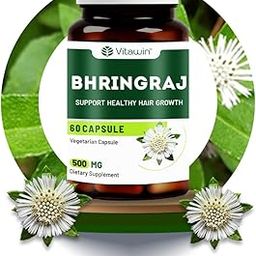 VitaWin Bhringraj For Healthy Hair, Natural Herbal, 500 mg, Veg - 60 Capsules Nutrition Supplement-image-109