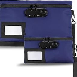 Leifide 2 Pack Money Bag with Lock and Locking Pouch Cash Bag Locked Pencil Pouch Bank Bag with Combination Lock for Credit Cards Notary Supplies, 11.8 x 7.9 Inch and 9 x 5.1 Inch(Dark Blue)-image-68