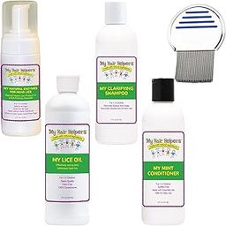 Complete Family Head Lice Kit for Kids with Nit Comb, Natural Enzymes, Dimethicone Oil, Clarifying Shampoo and Anti Lice Conditioner, Works for 2-4 Kids-9