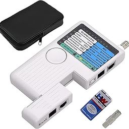 CP-Tech 4 In 1 Remote Cable Tester RJ45, RJ11, USB and BNC LAN Network Cable Cat5 Cat6 Wire Tester for UTP STP Telephone LAN Cables Tracker Detector Tool. (Tester+Battery)-6