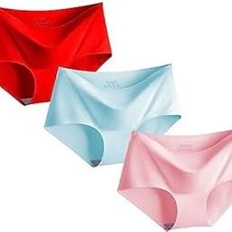 ANESHA Seamless Women Underwear Thongs, No Show Ladies Thong, No Line Breathable Comfortable Panties Undies for Women Waist Size (26 – 28) (Colours May Vary) Pack of 3-image-3