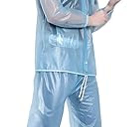 100% Transparent Waterproof PVC Zipper Raincoat With Jacket | Hooded and Pant With Pockets | for Men and Women-49