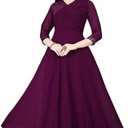Nityaqnta Fab Women's Georgette Long Gown (NF_SAHI_PAINTEX_GOWN_M) Multicolour-image-3