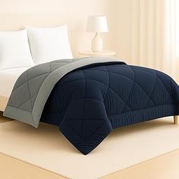 BSB HOME Luxury Reversible Comforter Single Size | Dual Color Soft Quilt for AC Room | Winter & Summer | Rainy Season Plush Microfiber | Solid Color Comforter – 60x90 Inches, Teal Blue& Grey-image-71