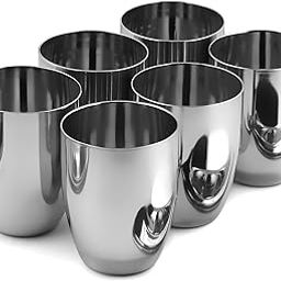 Kanshita's Rasoiware Unbreakable Stainless Steel Heavy Gauge Glass for Drinking and Serving Water and Cold Drink (Kulled Glass 6 Pcs)-image-47