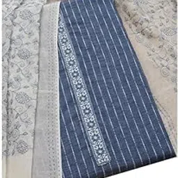 soch Womens Navy Blue Cotton Blend Woven Design Unstitch Dress Material With Thread Work-picture-27