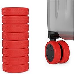 8 Pack Luggage Wheels Covers - Silicone Luggage Wheel Protector Covers for most 8 Spinner Wheel Suitcases or Office Chair Caster,Durable,Mute and Shock Absorption, Red, One Size, 8 Pack-41