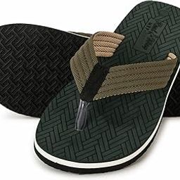 Men's Solid Casual EVA Slippers – Slip-On Anti-Skid Fashion Chappal with Cushioned Insole | Lightweight Flat Footwear-103 | Color Green | Size : 6-6
