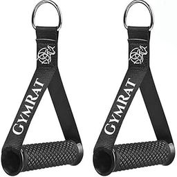 GYMRAT™ Gym Handles- with Solid ABS Cores and Welded D-Ring, Strong Nylon Webbing,Resistance Band Handles, Cables Handles for Home and Gym Workouts-10