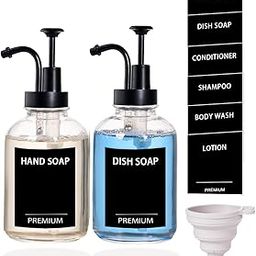 8 Oz Dish Soap Dispenser for Kitchen Black-image-0