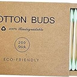 Club Bollywood®200Pcs Cotton Buds Cotton Swabs Double Tip Nose Ears Cleaning Sticks Green| Cotton Swabs| Cotton Swabs|Health & Beauty |• Health & Beauty|200Pcs/Box Cotton Swab-image-13