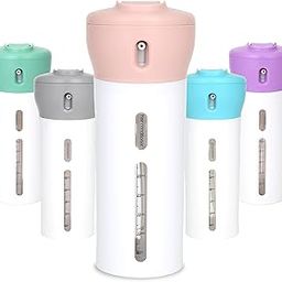 Travigo 4-in-1 Travel Dispenser Bottle sets, Includes Four 40 mL Cosmetic Toiletries TSA Approved Refillable Leakproof liquid Containers for Shampoo, Lotions, Skincare(Pink)(Plastic)-image-10