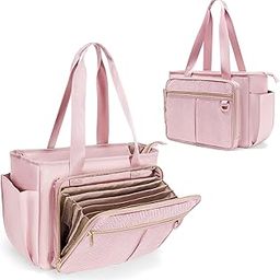Teacher Tote Bag with Accordion File Organizer Pocket, Large Teacher Work Utility Bag for Women(Patent Design)-image-64