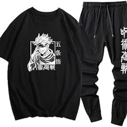 MOONSHINE Anime Co-ord Set for Kids- Naruto Kakashi Oversized Tshirt and Track Pants Jogger Combo for Boys Black-image-43