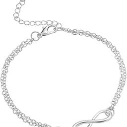Valentine Gift for Girls Bracelet For Woman | Fashion Silver Bracelet For Women | Valentines Special Infinity Love Chain Bracelets for Girls | Birthday Anniversary Gift For Girlfriend-55