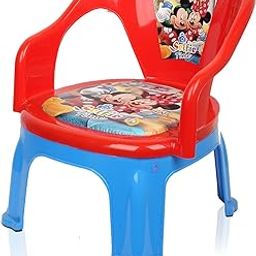 Fun Homes Disney Mickey Plastic Anti-Slip Small Chair for Kids 1-3 Years with Cushion Seat | Lightweight & Sturdy Design Kids Chairs for 2 to 5 Years | Ideal for Play, Study & Dining | Red & Blue-image-57