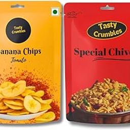 Tasty Crumbles Tomato Flavour Banana Chips & Special Chivda Combo Pack, 400g, Pack of 2 (Each 200g)-image-27