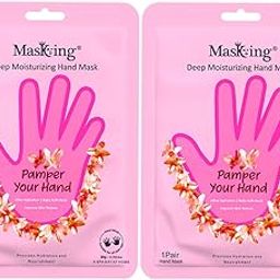Masking Hand Mask for Deep Moisturising, Hydration & Nourishment, Remove dull, dry skin, Softens nails and cuticles, Hand Mask for Soft and Silky Hands each 20g (pack of 2)-image-12
