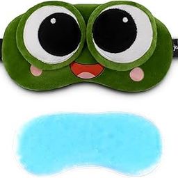 Jenna Unisex Comfortable Sleeping Soft Funky Eye Mask With Adjustable Strap & Blindfold With Gel (Green)-14