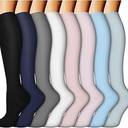 Compression Socks for Women & Men (20-30mmHg) 1/3/7 Pairs - Best for Running, Travel,Cycling,Pregnant,Nurse-image-35