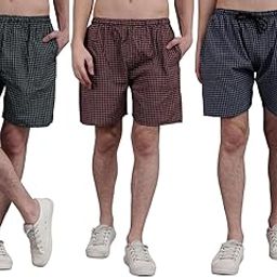 Men's Cotton Striped Boxer Shorts | Comfort and Style for Every Day | Multicolor | Plus Size | Pack of 3 (Large) (Green-Red-Blue)-picture-5