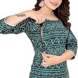 Crepe Printed Women's Maternity & White Color Lace Border on Sleeve Ethnic Kurti-image-81