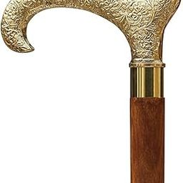 X N Cross Derby Canes and Walking Sticks with Brass Handle - Affordable Gift Wooden Decorative Walking Cane Fashion Statement for Men/Women/Seniors/Grandparents-picture-18