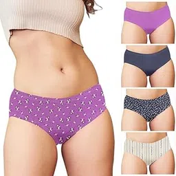 kalyani 50000 Women's Mid Coverage Super Comfortable Plain & Printed Hipster Panties Combo | Pack of 5-picture-49