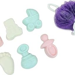 shikharretails Baby Shower Gift Set | Handmade Essentials Baby Shower Theme Soap with Body Wash and Loofah Brush | Smooth & Soft for Gifting Combo (Set of 6)-image-15