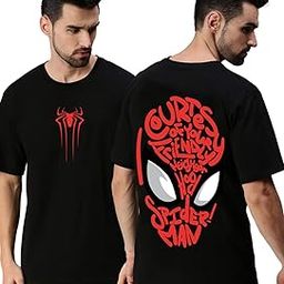 Show Your Love for Marvel's Spiderman Typographic Back Printed Oversized T-Shirt for Men & Boys-image-3