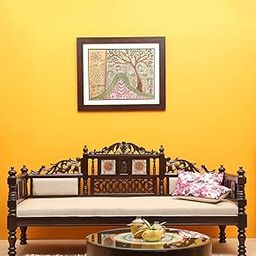 Advika Handicraft Sheesham Wood Antique Sultan Solid Wood 3 Seater Sofa in Walnut Finish-image-40