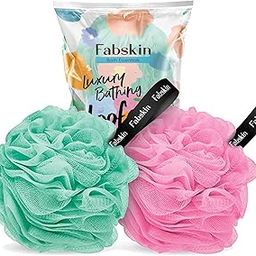 FABSKIN Luxury Bathing Round Loofah for Men and Women (Aqua and Pink)-42