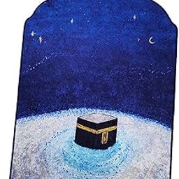 MYADDICTION Islamic Praying Mat Turkish Janamaz Carpet Muslim Prayer Rug for Eid Hallway Blue 70x110cm-image-30