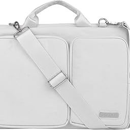 Probus Unisex Adult Canvas Dual Pocket Laptop Messenger Bag Organizer Sleeve Case Cover - Silver-image-44