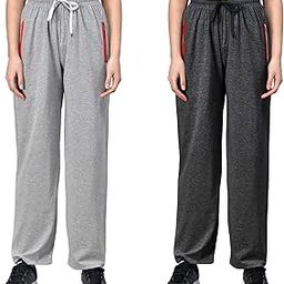fflirtygo Women's Cotton Track Pants, Joggers for Women, Night Wear Pajama, Charcoal Grey and Black Color Track Pant with Two Side Pockets for Sports Gym Athletic Training Workout-picture-41