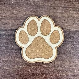 Dog Paw MDF Coasters, Set of 4, DIY Paintable MDF, 8.9 x 8.9 cm-image-53