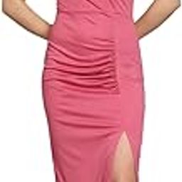 Vaararo Ruched Party Dress for Women Bodycon | Shoulder Straps Front Slit Lycra Maxi Outfit-image-38