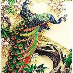 ATIRAMANIYA Diamond Painting Kit, 12x16inch White Tree of Life Diamond Painting, 5D Diamond Painting Kit for Adults & Kids, Very Suitable for Home Leisure (Peacock Painting kit)-image-82
