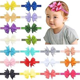ANNA CREATIONS 20 Pcs Baby Girls Headband Chiffon Flower Soft Stretchy Hair Band Hair Accessories for Girls Newborns Infants Toddlers and Kids Headband for Baby Girl, Hairbands Head Wrap Soft-image-22