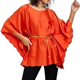 Women's Red Kaftan Top with Waist Tie-Up-CHN-21632_Orange-37