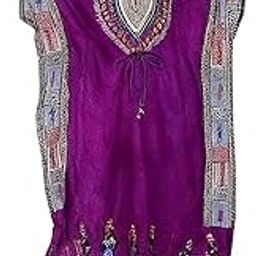 Women's Polyester Long Maxi Kaftan for Sleepwear/Nightwear/Beach Wear (Free Size)-30