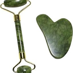 Face Roller & Gua Sha Set, Jade Face Roller for Skin Care, Self-Care Routine, Massager for Face, Neck, & Eyes, Women & Men, Facial Tool Set, Gift-33
