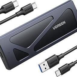 UGREEN M.2 NVMe Enclosure Adapter, 10Gbps USB C 3.2 Gen2, Tool-Free Portable Aluminum External Reader for M and M&B Key in Size 2230/ 2242/ 2260/ 2280 SSDs, Thunderbolt 3 Compatible, Black-3