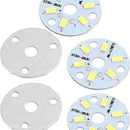 Aexit 5pcs (Lighting fixtures and controls) 32mm Dia 3W 6 LEDs 5730 SMD Pure White LED Ceiling Light (81ry168qf497) Aluminum Board-image-88